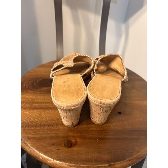 Jack Rogers Sloane mid wedge sandal Size 9 shoe cork whipstitch slip on Sandals - Picture 5 of 7